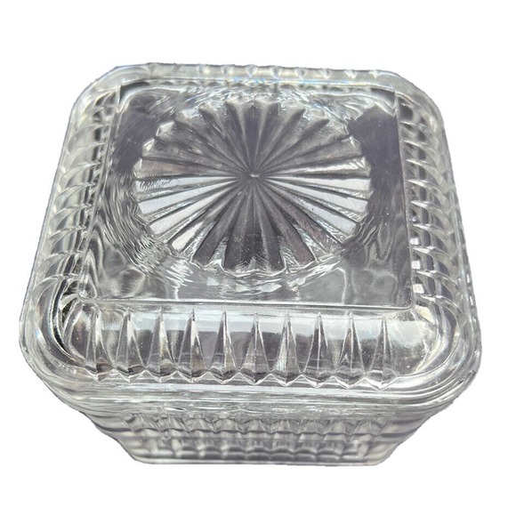 Hoosier Glass Square Refrigerator Dish Clear Square with Cover Lid Depre… - Picture 1 of 12